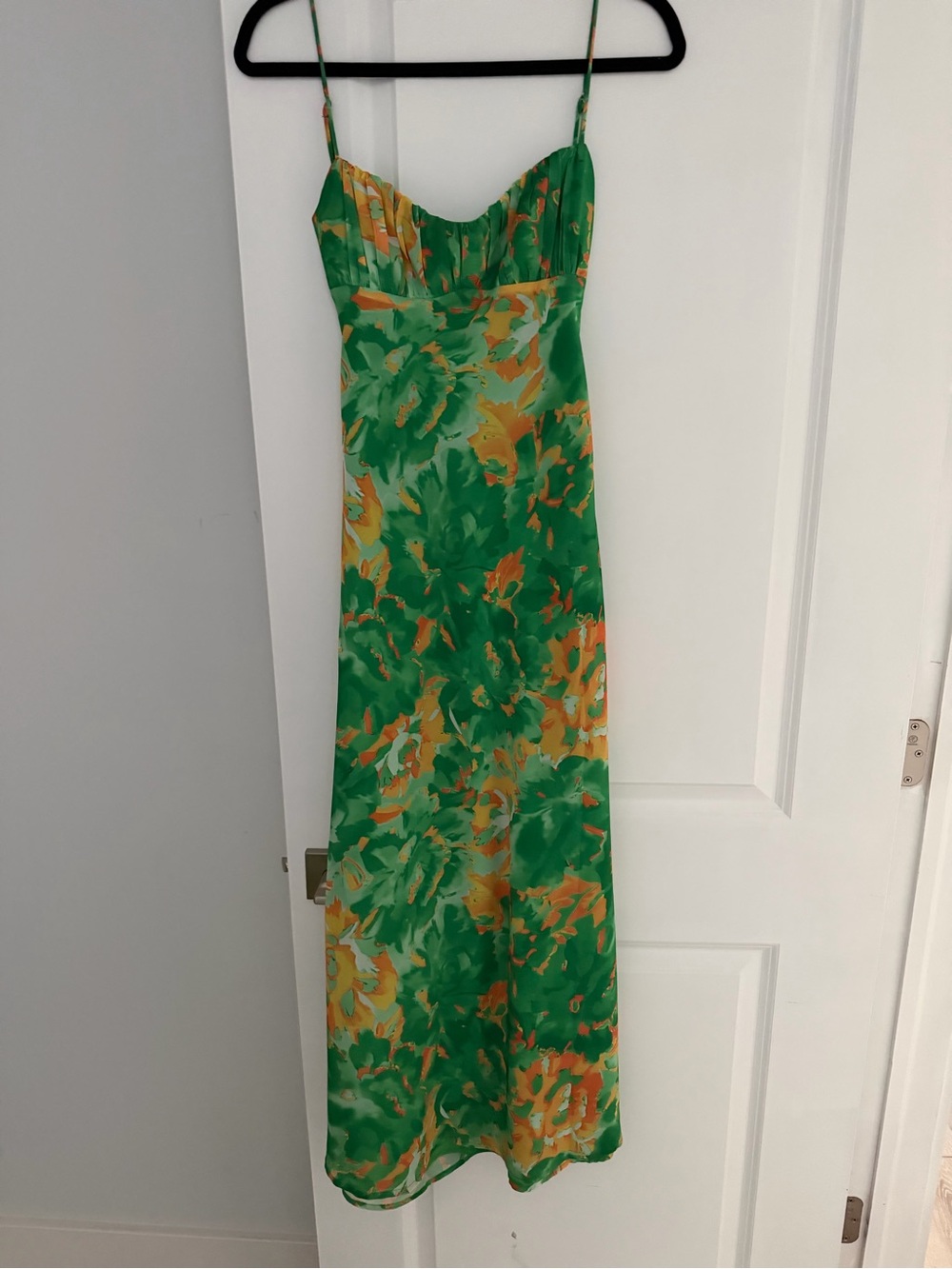 Band new green and orange floral maxi dress
